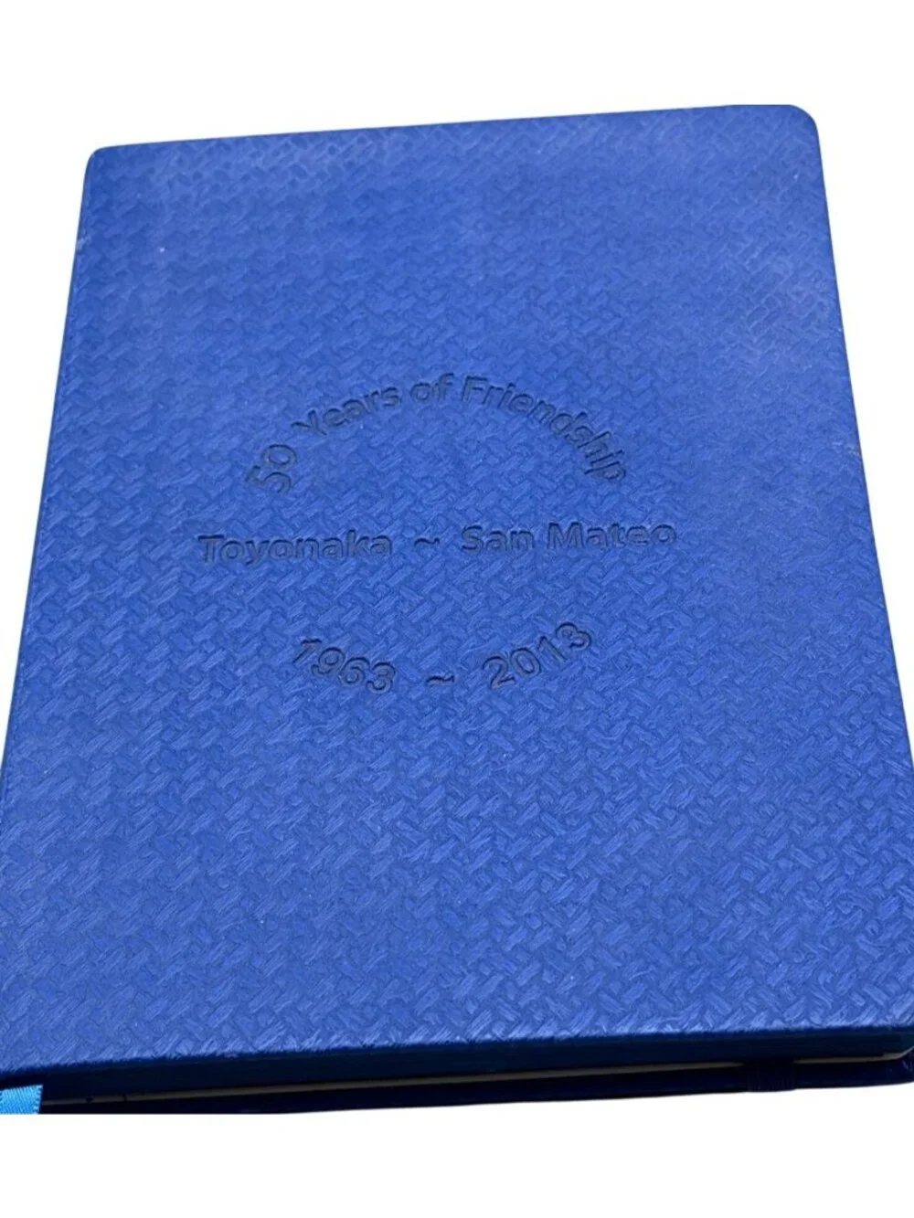 Leeman Blue Embossed Journal Elastic Bookmark 50th Anniversary Edition READ